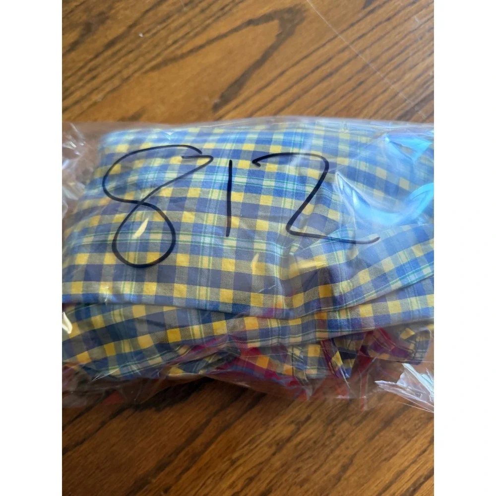 Chaps Mens Easy‎ Care Plaid Button Down Shirt Blue Yellow Long Sleeve Large L